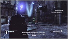 Po udanym lądowaniu obróć się w stronę ostatniej trzeciej płyty naciskowej - Zaułki - Trofea Batmana (17-23) | Zagadki w Batman Arkham City - Batman: Arkham City - poradnik do gry