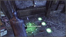 Ponownie poleć teraz na zachód, przy czym ostatnia trzecia płyta naciskowa znajduje się już na ziemi #1 - Zaułki - Trofea Batmana (24-39) | Zagadki w Batman Arkham City - Batman: Arkham City - poradnik do gry