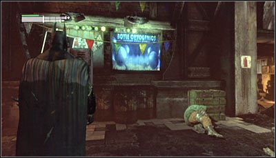 Odszukaj reklamę Boyle Cryogenics (powyższy screen) i zeskanuj ją - Huta - Zagadki słowne, Głowy Harley | Zagadki w Batman Arkham City - Batman: Arkham City - poradnik do gry
