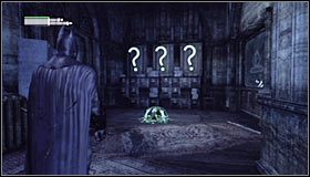 Użyj wybuchowego żelu na otworze znajdującym się na północ od trofeum (sala trofeów) #1 - Muzeum - Trofea Batmana (01-10) | Zagadki w Batman Arkham City - Batman: Arkham City - poradnik do gry