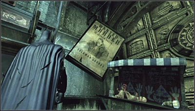 Odszukaj przewrócony list gończy związany z postacią Solomona Grundyego (powyższy screen) i zeskanuj go - Cudowne Miasto - Zagadki słowne, Pieczęcie Demona | Zagadki w Batman Arkham City - Batman: Arkham City - poradnik do gry
