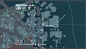 Trzecie możliwe miejsce spotkania z tajemniczym obserwatorem to dach budynku znajdującego się w dzielnicy Mila Rozrywki, a konkretnie na zachód od siedziby policji Gotham City #1 #2 - Obserwator w skrzydłach | Misje poboczne w Batman Arkham City - Batman: Arkham City - poradnik do gry