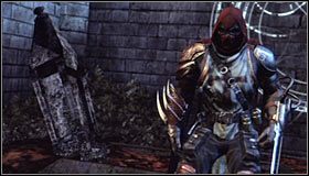 Zbadaj dokładnie wszystkie ściany kościoła, a na jednej z nich odnajdziesz wymalowane symbole #1 - Obserwator w skrzydłach | Misje poboczne w Batman Arkham City - Batman: Arkham City - poradnik do gry