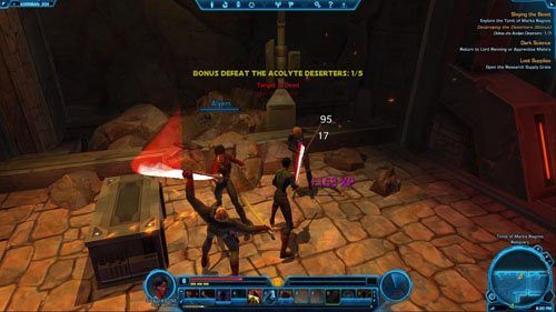 Kieruj się do [8] i przejdź przez zielone pole siłowe do strefy fabularnej - (L06) Slaying the Beast | Sith Warrior | Star Wars The Old Republic - Star Wars: The Old Republic - poradnik do gry