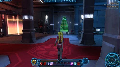 Na miejscu pomów z chodzącym na końcu sali Inquisitorem Zynem - (L04) The Plight of Acolyte | Sith Inquistor | Star Wars The Old Republic - Star Wars: The Old Republic - poradnik do gry