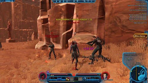 Wrogich żołnierzy zabijaj wraz z poszukiwaniem cylindrów z kodami - (L07) Lost Supplies | Korriban | Star Wars The Old Republic - Star Wars: The Old Republic - poradnik do gry