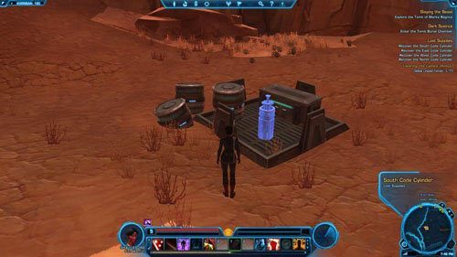 Kolejne kody uzyskasz po zabraniu East Camp Code Cylinder, który znajdziesz w [3] - (L07) Lost Supplies | Korriban | Star Wars The Old Republic - Star Wars: The Old Republic - poradnik do gry