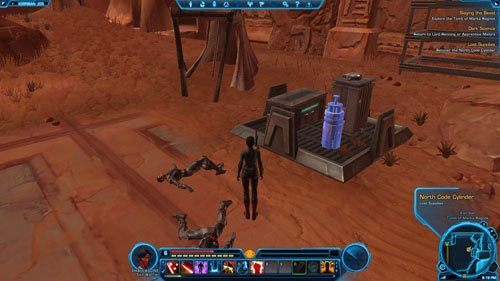 Udaj się z powrotem do [1] i poszukaj skrzynki, którą możesz teraz otworzyć - (L07) Lost Supplies | Korriban | Star Wars The Old Republic - Star Wars: The Old Republic - poradnik do gry