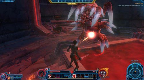 Przeszukaj ciało stwora i zabierz Blood-Soaked Skull - (L08) The Blood Legacy | Korriban | Star Wars The Old Republic - Star Wars: The Old Republic - poradnik do gry