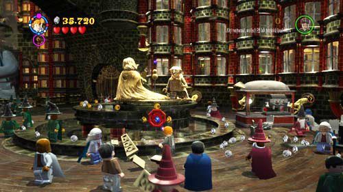 Po przejściu przez kominek kierujemy się w prawo, gdzie zobaczymy fontannę - Mroczne czasy (2) | Opis przejścia - Rok 5 | LEGO Harry Potter Lata 5-7 - LEGO Harry Potter: Lata 5-7 - poradnik do gry