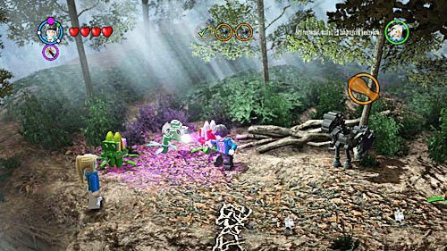 Tam znajdują się 3 kwiaty, sprawdzamy wszystkie w jednym z nich będzie kawałek mięsa dla drugiego Testrala - Mroczne czasy (3) | Opis przejścia - Rok 5 | LEGO Harry Potter Lata 5-7 - LEGO Harry Potter: Lata 5-7 - poradnik do gry