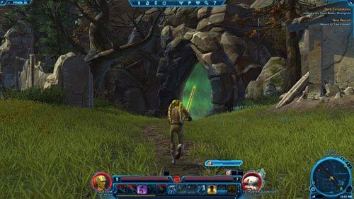 Wejdź do jaskini w [4] (Forsaken Den) i udaj się do [5] - (L07) Dark Temptations | Jedi Knight | Star Wars The Old Republic - Star Wars: The Old Republic - poradnik do gry