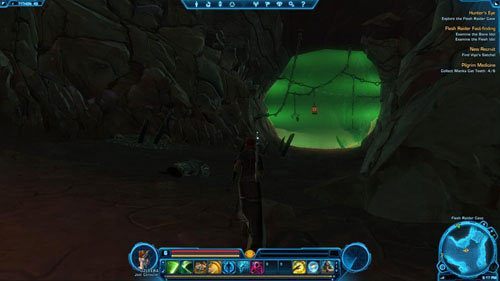 Podbiegnij do znaków na wielkim kamieniu w [6] i zbadaj je - (L06) Hunters Eye | Jedi Consular | Star Wars The Old Republic - Star Wars: The Old Republic - poradnik do gry