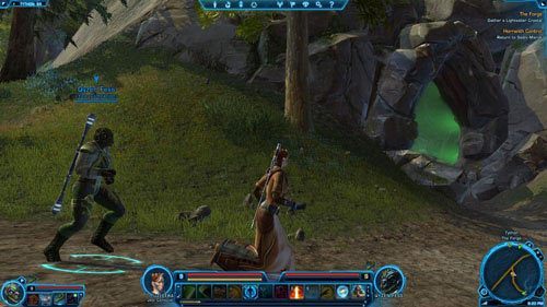 W środku uważaj na Ancient Tythonian Defender [+], lecz poluj także na Cavern Horranths - (L08) The Forge | Jedi Consular | Star Wars The Old Republic - Star Wars: The Old Republic - poradnik do gry