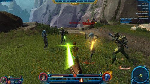 Następnie zacznij ponownie rozmowę z Nalenem Ralochem, który teraz klęczy obolały - (L08) The Forge | Jedi Consular | Star Wars The Old Republic - Star Wars: The Old Republic - poradnik do gry