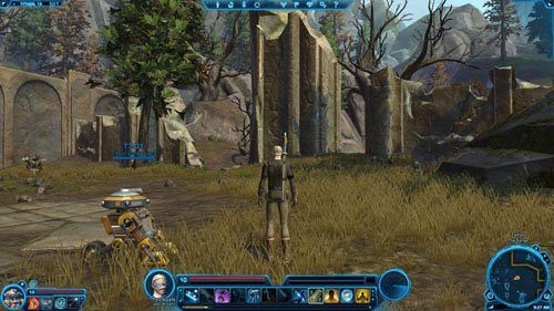 Kiedy odnajdziesz w nim przerwę, skorzystaj z niej i biegnij tak, jak pokazują to strzałki na mapie poradnika - Galactic History 11 (Matrix Shard) | Datacrons | Star Wars The Old Republic - Star Wars: The Old Republic - poradnik do gry