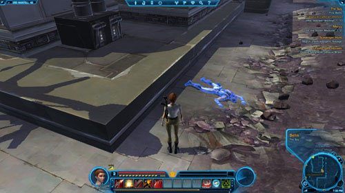 Wciśnij przycisk na ekranie, aby włączyć holokom i porozmawiać z Arikiem Jorganem - (L05) The Spy | Trooper | Star Wars The Old Republic - Star Wars: The Old Republic - poradnik do gry