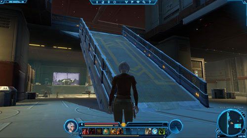 Następnie przejdź przez zielone pole siłowe w [8], aby wejść do strefy fabularnej - (L05) Hungry for Information | Smuggler | Star Wars The Old Republic - Star Wars: The Old Republic - poradnik do gry