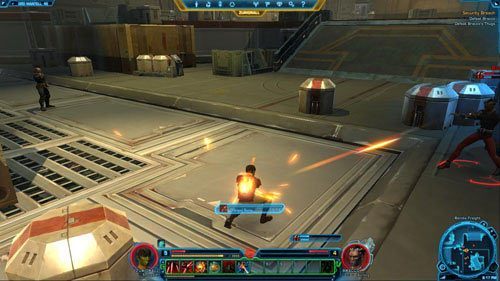 Wejdź po schodach w [19] na drugi poziom magazynu, a potem odwiedź pokój Viidu w [1] i porozmawiaj z nim - (L07) Security Breach (2) | Smuggler | Star Wars The Old Republic - Star Wars: The Old Republic - poradnik do gry