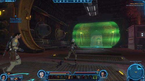 W tym miejscu musisz przede wszystkim uważać na potrafiących przyciągać Separatist Arms Dealers [+] - to oni wśród przeciwników są tu najsilniejsi - (L11) Hitting Where it Hurts (1) | Smuggler | Star Wars The Old Republic - Star Wars: The Old Republic - poradnik do gry