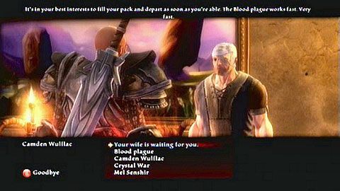 Powiedz mu o zamartwiającej się żonie, a pojawią się trzy opcje dialogowe - Kingdoms of Amalur Reckoning: Odarath I (2) - solucja, opis przejścia - Kingdoms of Amalur: Reckoning - poradnik do gry