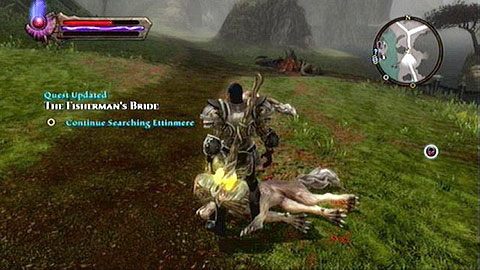 Najpierw udaj się do pierwszego wskazanego miejsca M5(4) i pokonaj znajdujące się tam wilki - Kingdoms of Amalur Reckoning: Ettinmere - solucja, opis przejścia - Kingdoms of Amalur: Reckoning - poradnik do gry