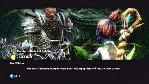 Gdy skończysz rzeź, wróć do Wdowy po odbiór nagrody - Kingdoms of Amalur Reckoning: Webwood (2) - solucja, opis przejścia - Kingdoms of Amalur: Reckoning - poradnik do gry