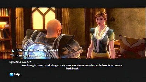 W nagrodę otrzymasz dwa eliksiry Venom Guard, które obniżają obrażenia od trucizny - Kingdoms of Amalur Reckoning: Webwood (2) - solucja, opis przejścia - Kingdoms of Amalur: Reckoning - poradnik do gry