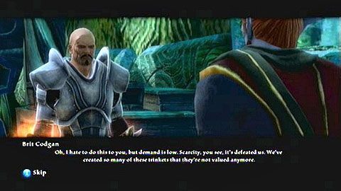 Mężczyzna o imieniu Brit Codgan M9(1) poprosi cię o wykucie broni, którą mógłby sprzedawać przybywającym do Ysy podróżnikom - Kingdoms of Amalur Reckoning: Miasto Ysa (1) - solucja, opis przejścia - Kingdoms of Amalur: Reckoning - poradnik do gry