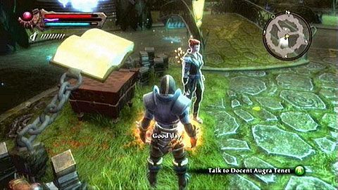 Gdy znajdziesz się wewnątrz Scholia Arcana Ambassy M9(12), porozmawiaj ze stojącą na środku Augrą Tenet - Kingdoms of Amalur Reckoning: Miasto Ysa (2) - solucja, opis przejścia - Kingdoms of Amalur: Reckoning - poradnik do gry