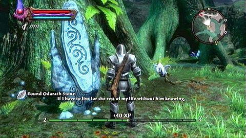 Ukryto go na wysepce na południe od Waterhall Down - Kingdoms of Amalur Reckoning: Odarath - kamienie Lorestone, mapa - Kingdoms of Amalur: Reckoning - poradnik do gry