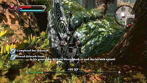 Umieszczono go przy drodze, niedaleko House of Ballads - Kingdoms of Amalur Reckoning: Odarath - kamienie Lorestone, mapa - Kingdoms of Amalur: Reckoning - poradnik do gry