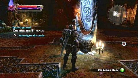 Kamień stoi zaraz w pierwszej komnacie - Kingdoms of Amalur Reckoning: Yolvan - kamienie Lorestone, mapa - Kingdoms of Amalur: Reckoning - poradnik do gry