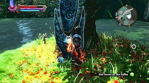 Głaz stoi na wysepce, obok wejścia do Ysy - Kingdoms of Amalur Reckoning: The Sidhe - kamienie Lorestone, mapa - Kingdoms of Amalur: Reckoning - poradnik do gry