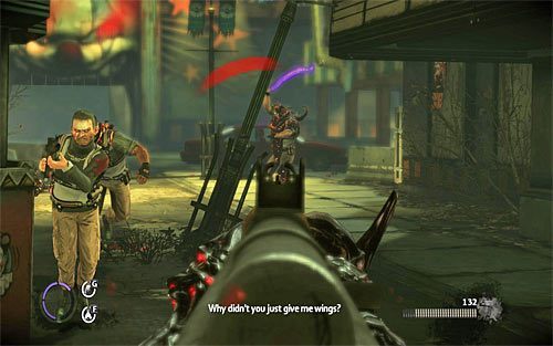 Nowi wrogowie pojawią się po tym jak zbliżysz się do widocznej w oddali wielkiej bramy - Fun and Games (2) | Opis przejścia The Darkness II - The Darkness II - poradnik do gry