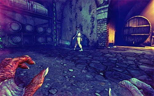 Udaj się na drugi koniec piwnicy i zaczekaj aż od prawej strony przyjdzie ostatni czwarty wartownik - Rat in a Maze (1) | Opis przejścia The Darkness II - The Darkness II - poradnik do gry