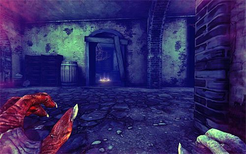Zignoruj chwilowo aktualny cel swojej misji i zajmij się zbadaniem pokazanego na powyższym screenie pomieszczenia - Rat in a Maze (1) | Opis przejścia The Darkness II - The Darkness II - poradnik do gry