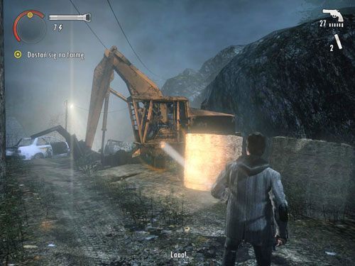 Pozbądź się pobliskiej koparki (za pomocą latarki) i innych nieprzyjaciół - Alan Wake: Farma Andersonów (2) | Odcinek 4- Prawda | Solucja - Alan Wake - poradnik do gry
