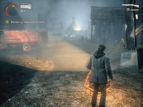 Znajdziesz tutaj reflektor i trochę przydatnego w walce sprzętu - Alan Wake: W drodze nad Cauldron Lake (2) | Odcinek 6- Odjazd | Solucja - Alan Wake - poradnik do gry
