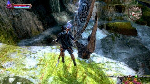 Umieszczono go tuż obok wodospadu w południowo-zachodniej części lokacji - The Wolds | Kamienie Lorestone w Kingdoms of Amalur Reckoning - Kingdoms of Amalur: Reckoning - poradnik do gry