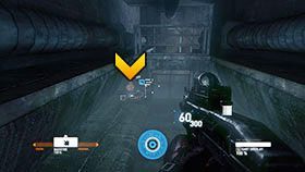 Korytarz w którym się znalazłeś jest zaminowany, dlatego zejdź niżej przez przerwę w barierce - Rozdział 14- The Wall | Kampania w Syndicate - Syndicate - singleplayer - poradnik do gry