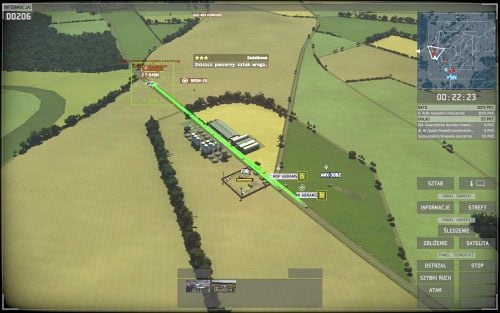 Po opanowaniu zachodniej flanki stwórz oddział składający się przynajmniej z 4 Abramsów, kilku zwiadowczych Bradleyów z rakietami oraz trzema wyrzutniami przeciwlotniczymi Chaparral (warto skorzystać z doświadczonych, które broniły punktu startowego), kilkoma wyrzutniami Roland i pojazdami z zaopatr - Able Archer - Wyżyna Albionu | Kampania | Wargame European Escalation - Wargame: European Escalation - poradnik do gry