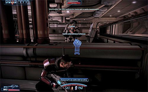 Przystąp do wspinaczki w miejscu, w którym winda podniosła jedną z maszyn - Mass Effect 3: Priorytet, Mars - solucja, opis przejścia - Mass Effect 3 - poradnik do gry