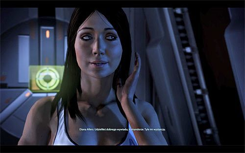 Warto oczywiście oficjalnie powitać Dianę na pokładzie Normandii, przy czym jest to krótka i mało owocna rozmowa - Mass Effect 3: Diana Allers - romanse, kobieta - Mass Effect 3 - poradnik do gry