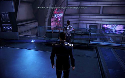 Drugi sposób to podsłuchanie w trakcie jednej z powtórnych wizyt na Cytadeli rozmowy prowadzonej przez Alison w lokacji [Cytadela: Bar Czyściec] - Mass Effect 3: Cytadela, Ulepszona sieć zasilania - solucja, opis przejścia - Mass Effect 3 - poradnik do gry