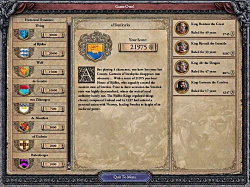 Po zakończeniu gry ukazuje się ekran podsumowujący. - Zasoby w Crusader Kings II | Informacje Podstawowe - Crusader Kings II - poradnik do gry