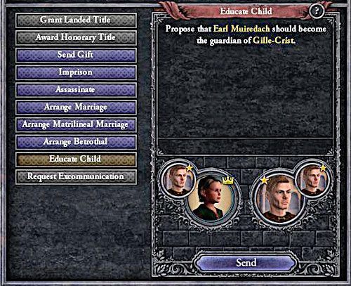 Ucząc własne dzieci, ma się pewność co do wyboru ich cech. - Nauka dzieci w Crusader Kings II | Dyplomacja - Crusader Kings II - poradnik do gry