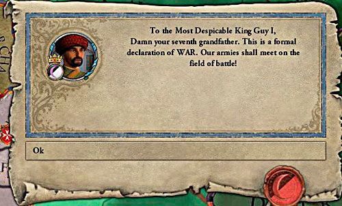 Ten komunikat pojawia się tak często, że przestaje się zwracać na niego uwagę. - Trzecia krucjata w Crusader Kings II | Oficjalne scenariusze - Crusader Kings II - poradnik do gry
