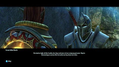 Na schodach zaczepi cię jeden z żołnierzy i poprosi o uratowanie jego towarzyszy przetrzymywanych przez Tuatha - Breaking the Siege (1) | Opis przejścia Kingdoms of Amalur Reckoning - Kingdoms of Amalur: Reckoning - poradnik do gry