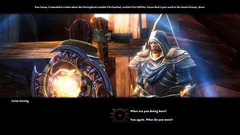 Zamiast jednak wracać do Sun Camp, porozmawiaj z Grimem Onwigiem czekającym przed wyjściem z podziemi - Apotyre (3) | Zadania poboczne w Kingdoms of Amalur Reckoning - Kingdoms of Amalur: Reckoning - poradnik do gry